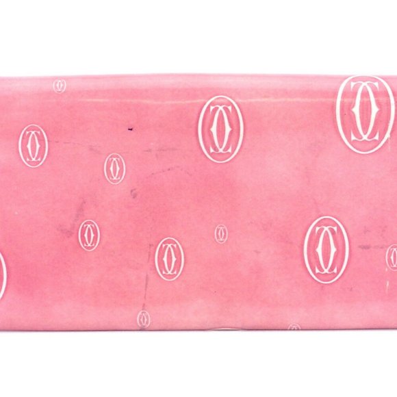 Cartier Purse Happy Birthday pink enamel leather Auth used T17526 - Picture 8 of 9